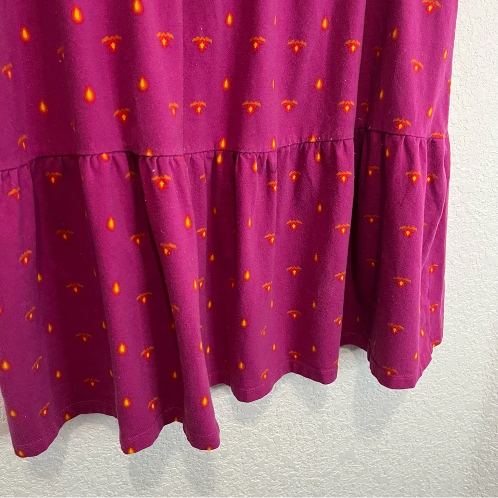 Disney Encanto Puff Short Sleeve Pink Graphic Tiered Dress Girls Youth Size L